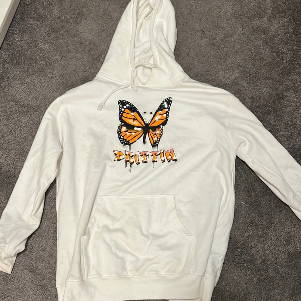 white butterfly hoodie